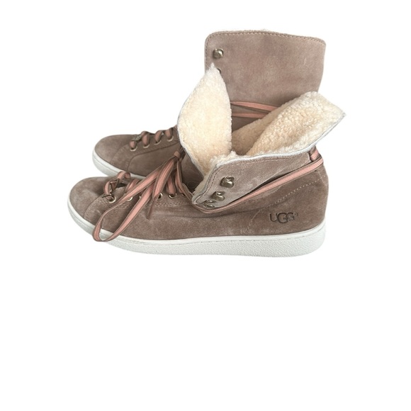 UGG Women's Beige Suede High-Top Sneakers - Picture 3 of 6